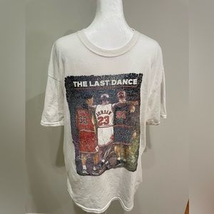 VTG Michael Jordan Pippen Rodman White T-shirt The Last Dance XL BULLS NBA